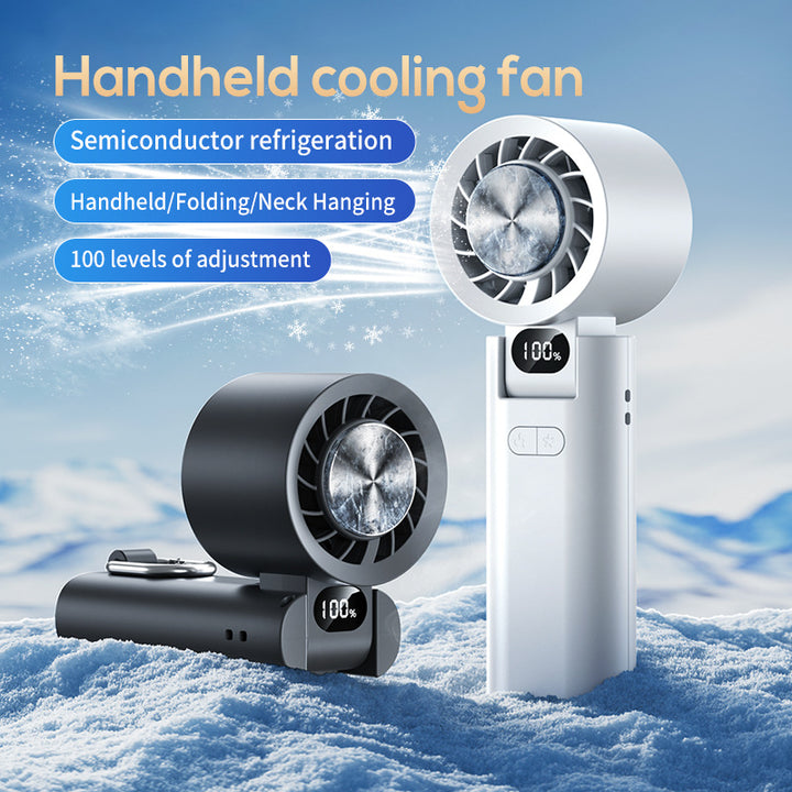 Unisex Smart Handheld Cooling Fan with Digital Speed Indicator Bowlift