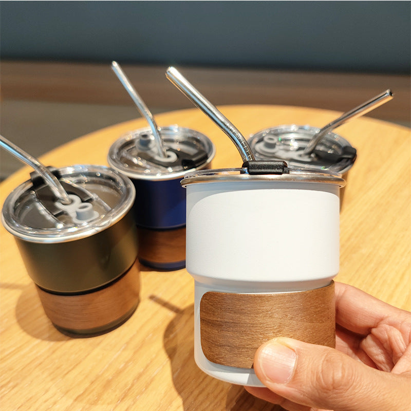 Ladies stylish stainless steel drinking cups with wood application Bowlift