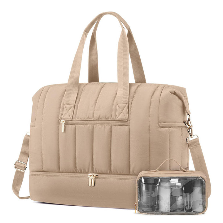 Fashionable and Practical Leisure Tote Bag with Detachable Cosmetic Pouch Bowlift