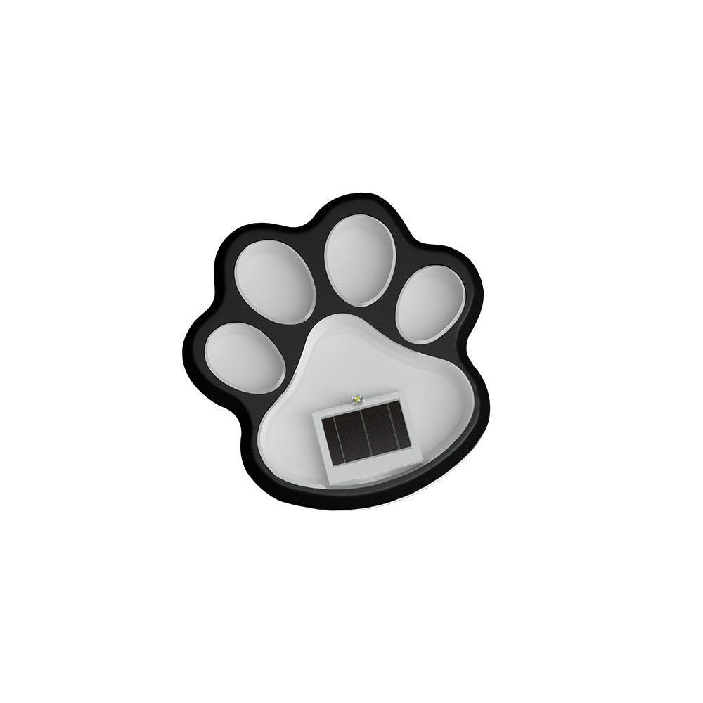Paw Print Solar Garden Pathway Stake Lights With Integrated Panel And Ground Spike Mount Bowlift