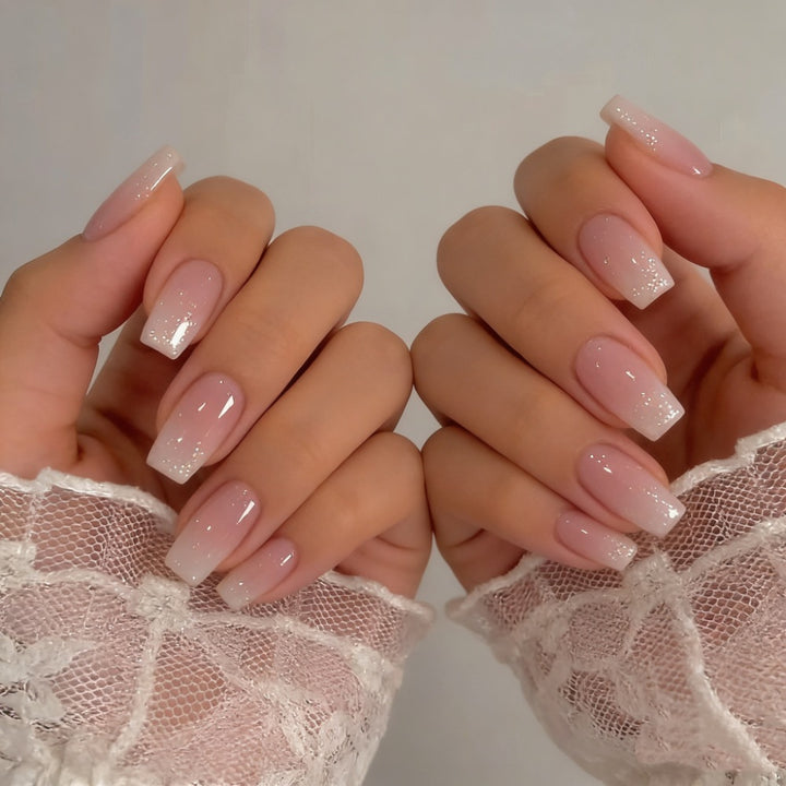 Glossy Gradient Tip Press-On Nails Bowlift