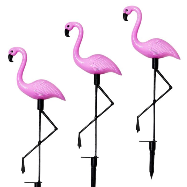 Decorative Solar Flamingo Lawn Stake With Adjustable Arm Bowlift