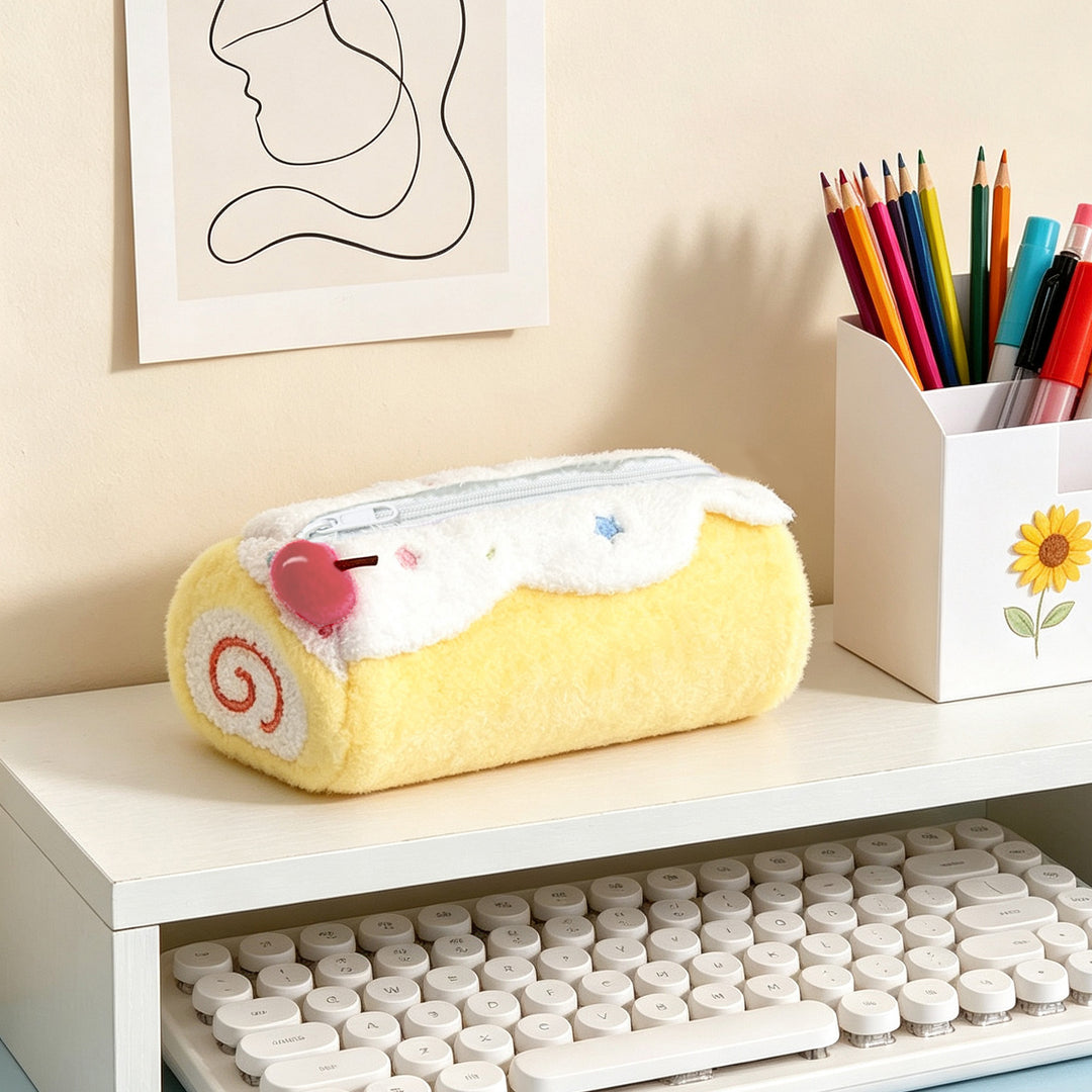 Plush Dessert-Themed Pencil Case Bowlift