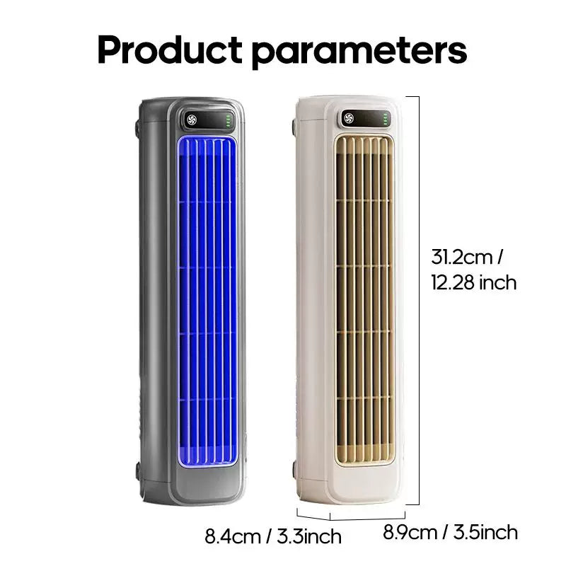 Unisex One Size Rechargeable Slim Portable Tower Fan with USB Charger, Battery Operated, Adjustable Louvers, Variable Airflow, LED Display Bowlift