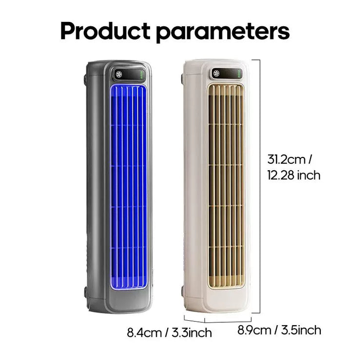 Unisex One Size Rechargeable Slim Portable Tower Fan with USB Charger, Battery Operated, Adjustable Louvers, Variable Airflow, LED Display Bowlift