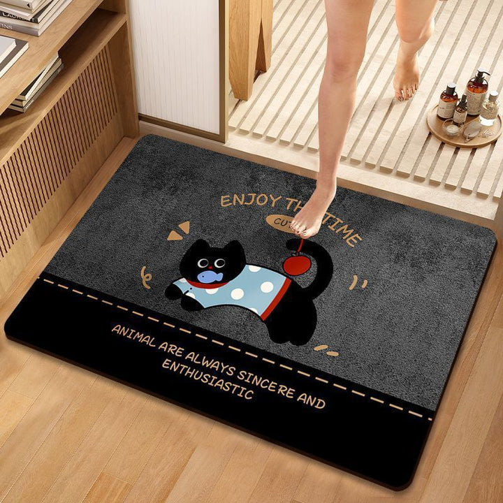 Playful Cat-Themed Bath Mat Bowlift