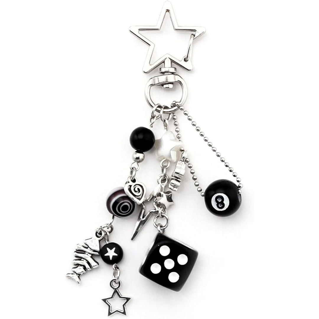 Keychain with Colorful Dice Bowlift