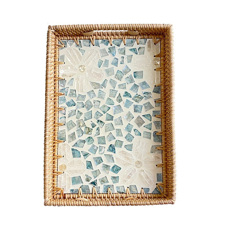 Women rectangular serving platter with handmade mosaic Bowlift