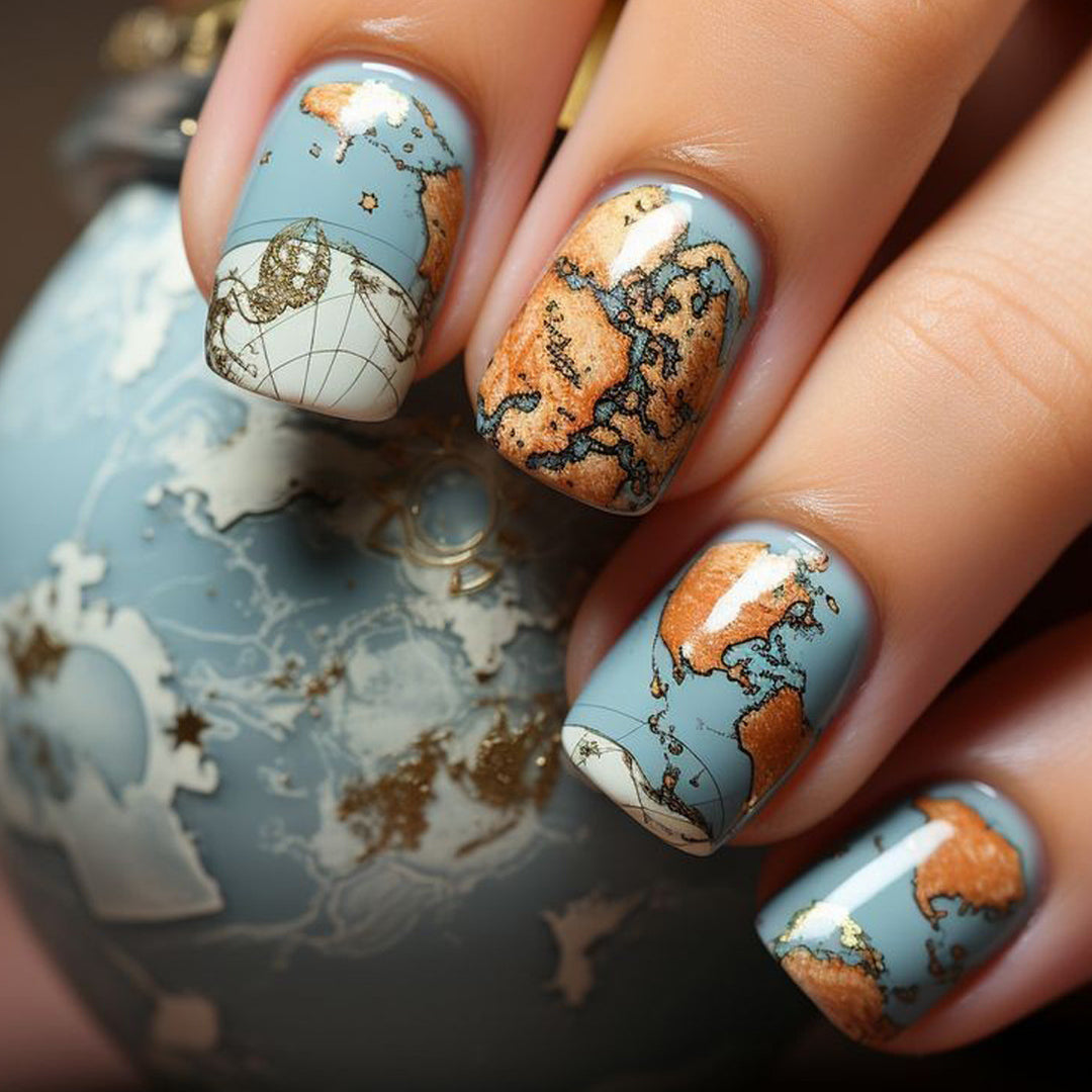 Artistic Geographical Nail Art Bowlift