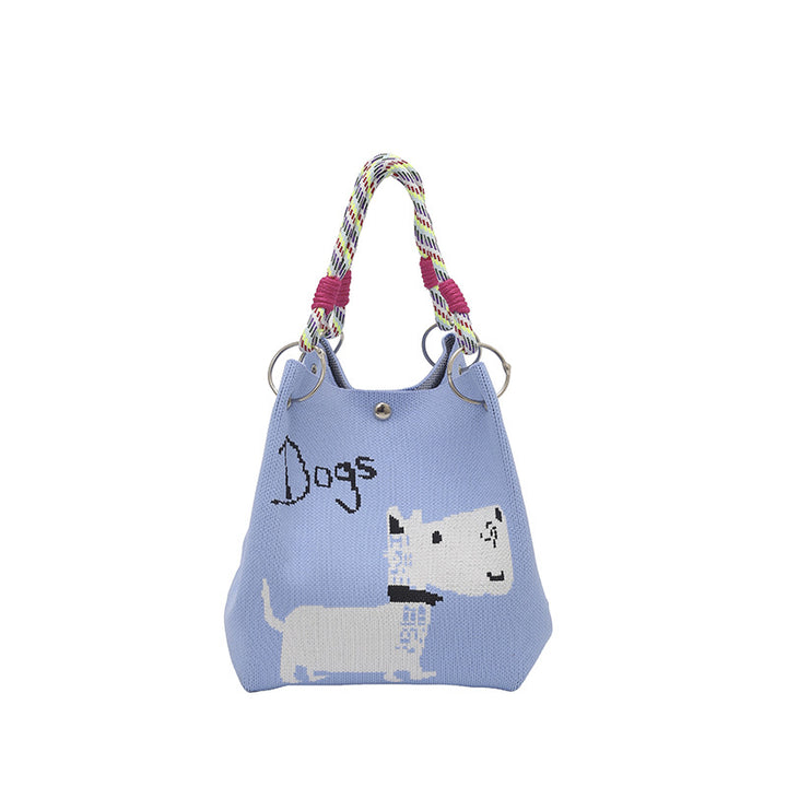 WoFloral Print Textured Handbag Bowlift