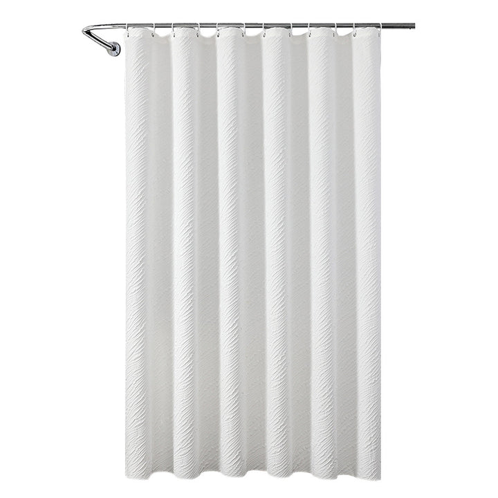 Textured Leaf Motif Shower Curtain Bowlift