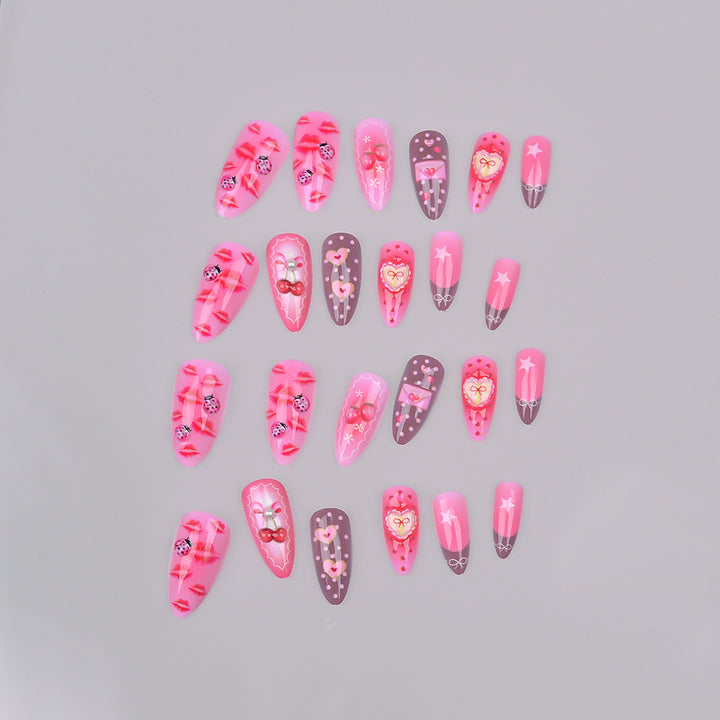 Romantic Themed Press-On Nail Set Bowlift