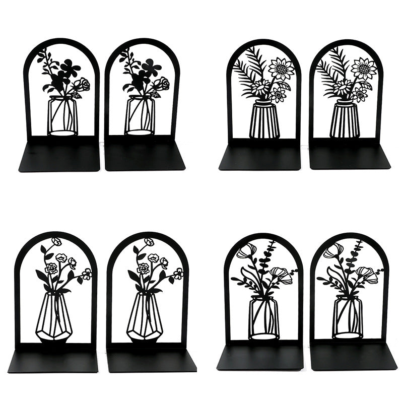 Elegant Floral Metal Bookends