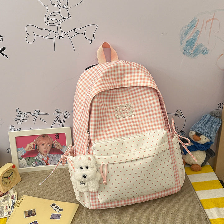 Chic Plaid Backpack Bowlift