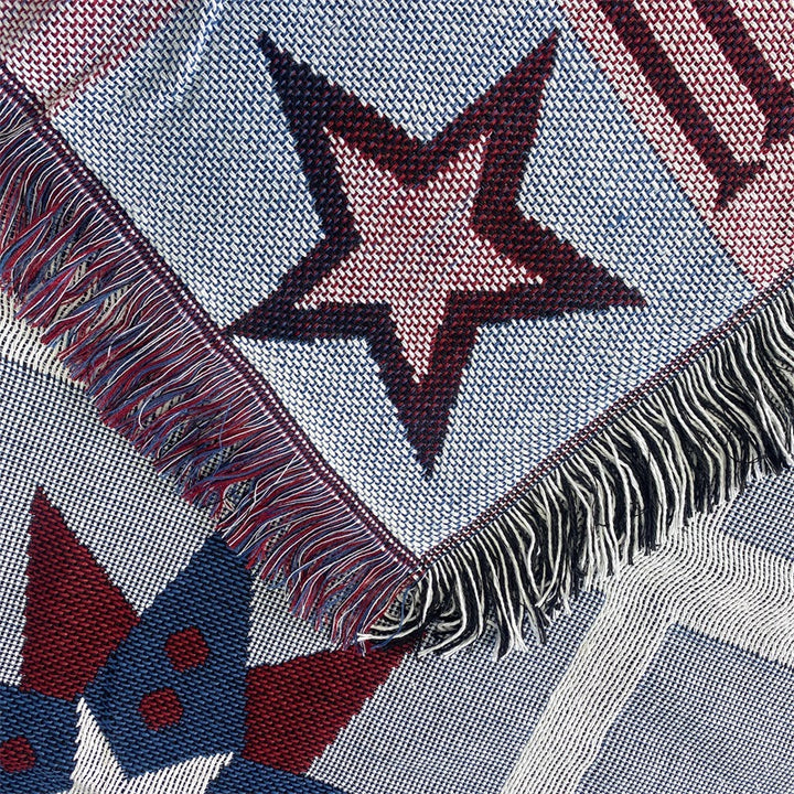 Patriotic Woven Tapestry Throw Blanket