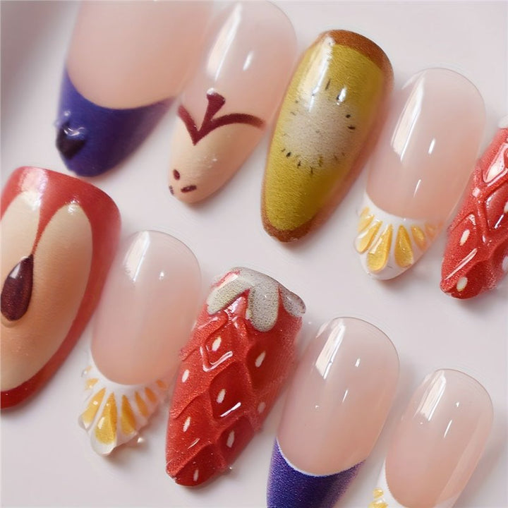 Artistic Fruit-Themed Press-On Nails Bowlift