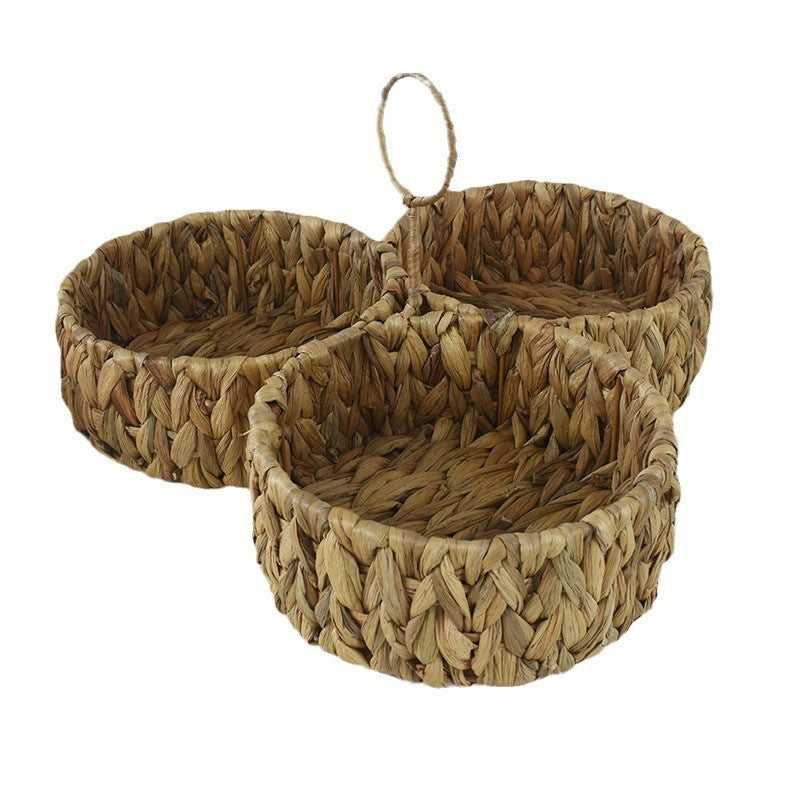 Multi-Sectional Handcrafted Woven Storage Basket Bowlift