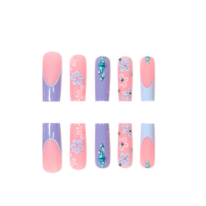 Decorative Floral Nail Art Press-On Nails Bowlift