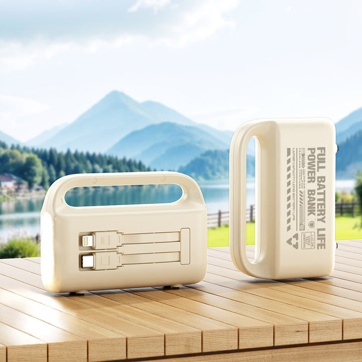 Portable power bank with ergonomic grip and integrated charging ports Bowlift