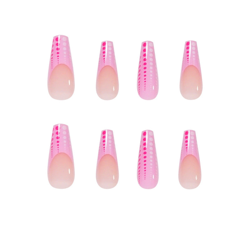 Artful Nail Art with Gradient and Dot Design Bowlift