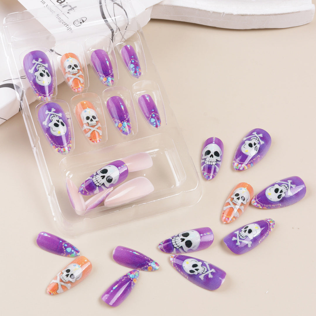 Halloween-Themed Skull Nail Art Set Bowlift