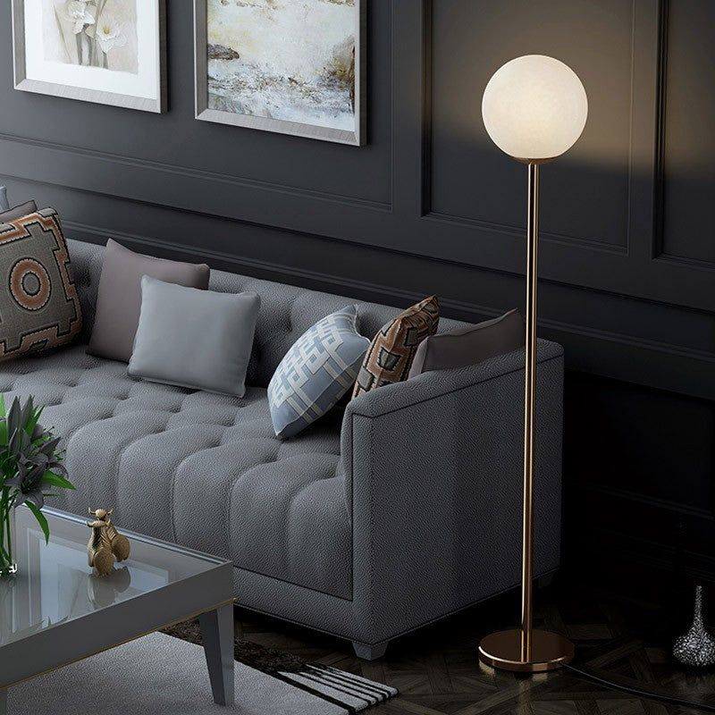Modern Floor Lamp with Elegant Globe Shade