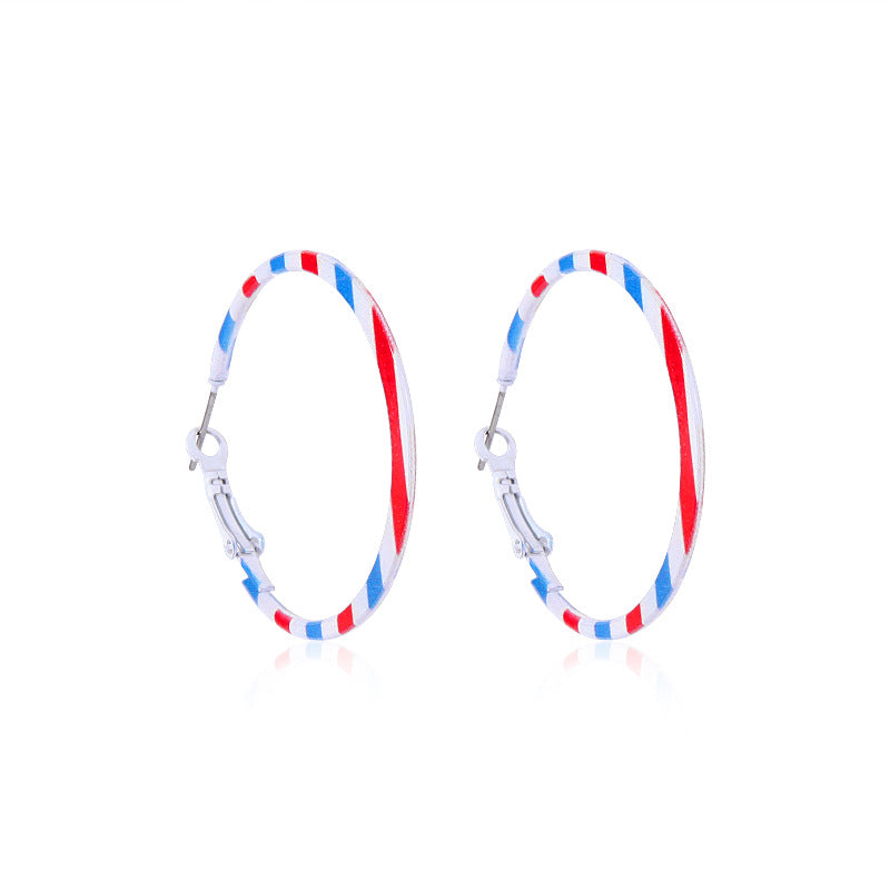 Women's lightweight star earrings with enamel flag design and fishhook Bowlift