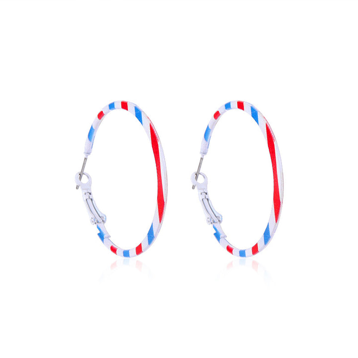 Women's lightweight star earrings with enamel flag design and fishhook Bowlift