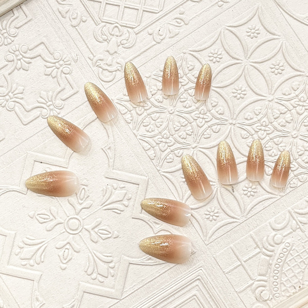 Premium Glitter Ombre Press-On Nails Bowlift