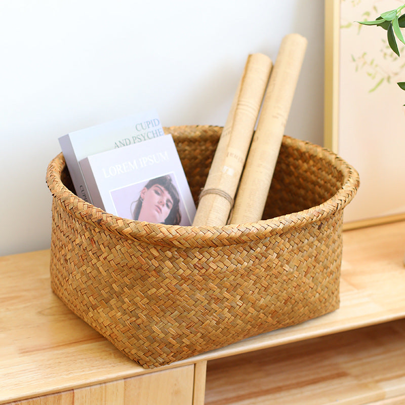 Eco-Friendly Round Woven Storage Basket Bowlift