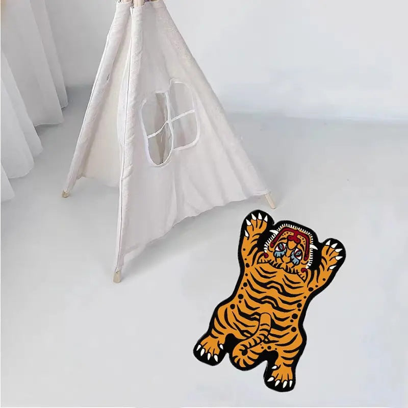 Tiger-Themed Plush Area Rug