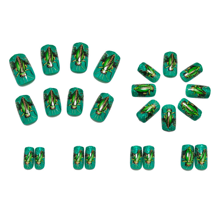 Creative nail art with vibrant insect motifs Bowlift