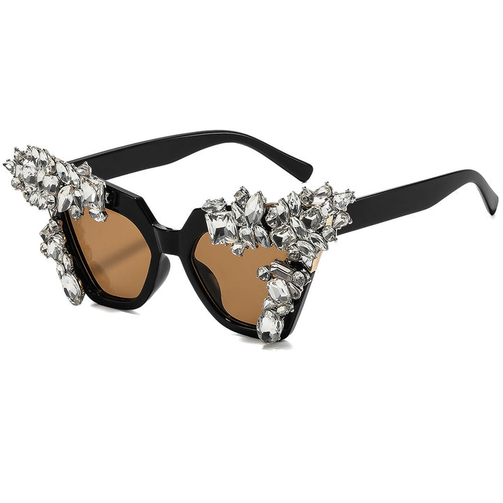 Ladies glamorous cat-eye sunglasses with extravagant crystal embellishments Bowlift