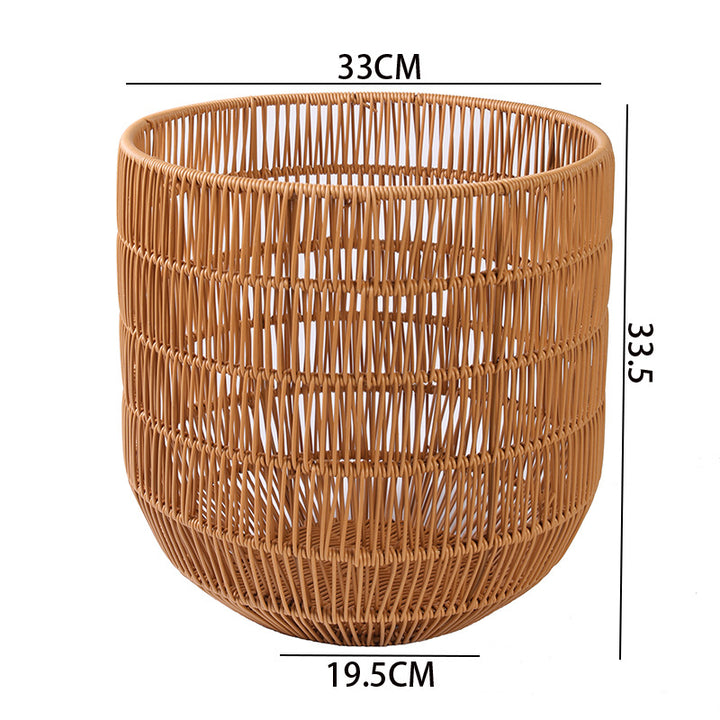 Women's Round Storage Basket with Practical Side Handles Bowlift