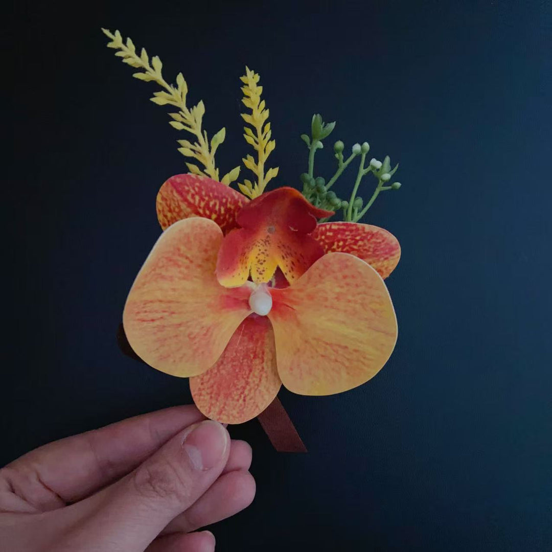 Decorative Orchid Lapel Pin