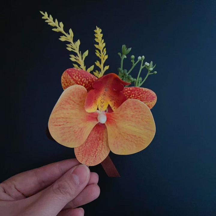 Decorative Orchid Lapel Pin