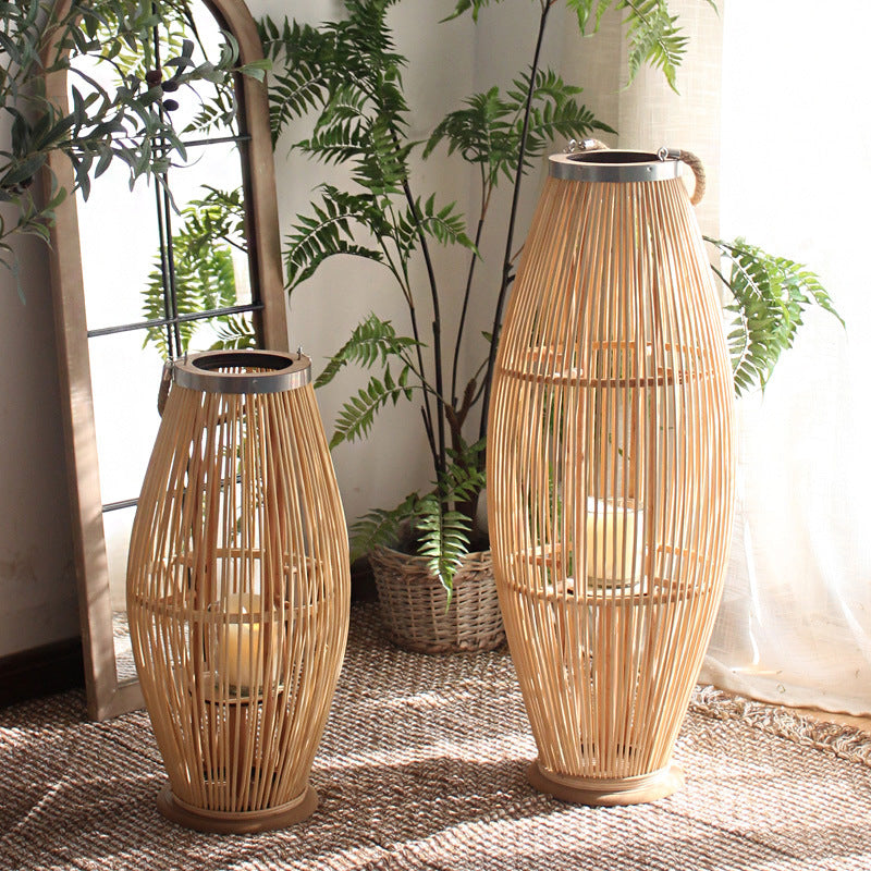 Elegant Rattan Lantern Bowlift