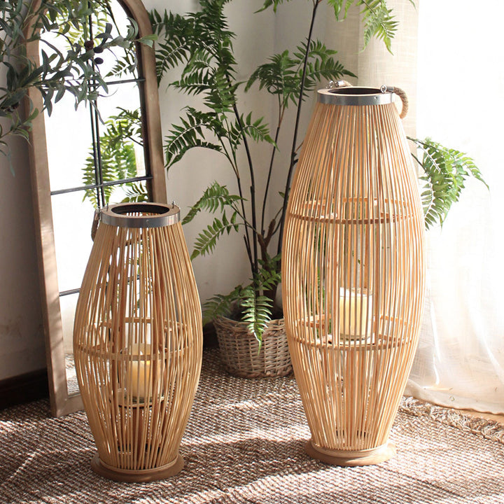 Elegant Rattan Lantern Bowlift