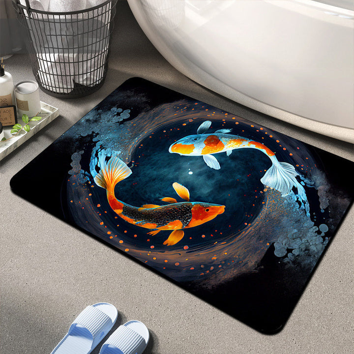 Floral Design Memory Foam Bath Mat Bowlift