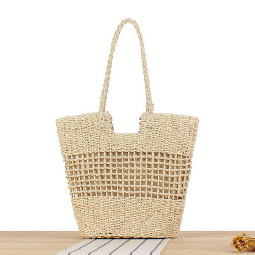 Net shopping bag made of natural woven wicker Bowlift