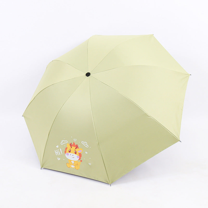 Women's Folding Umbrella with Fun Animal Design Bowlift