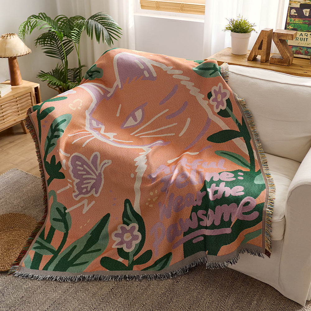 Artistic Space-Themed Throw Blanket