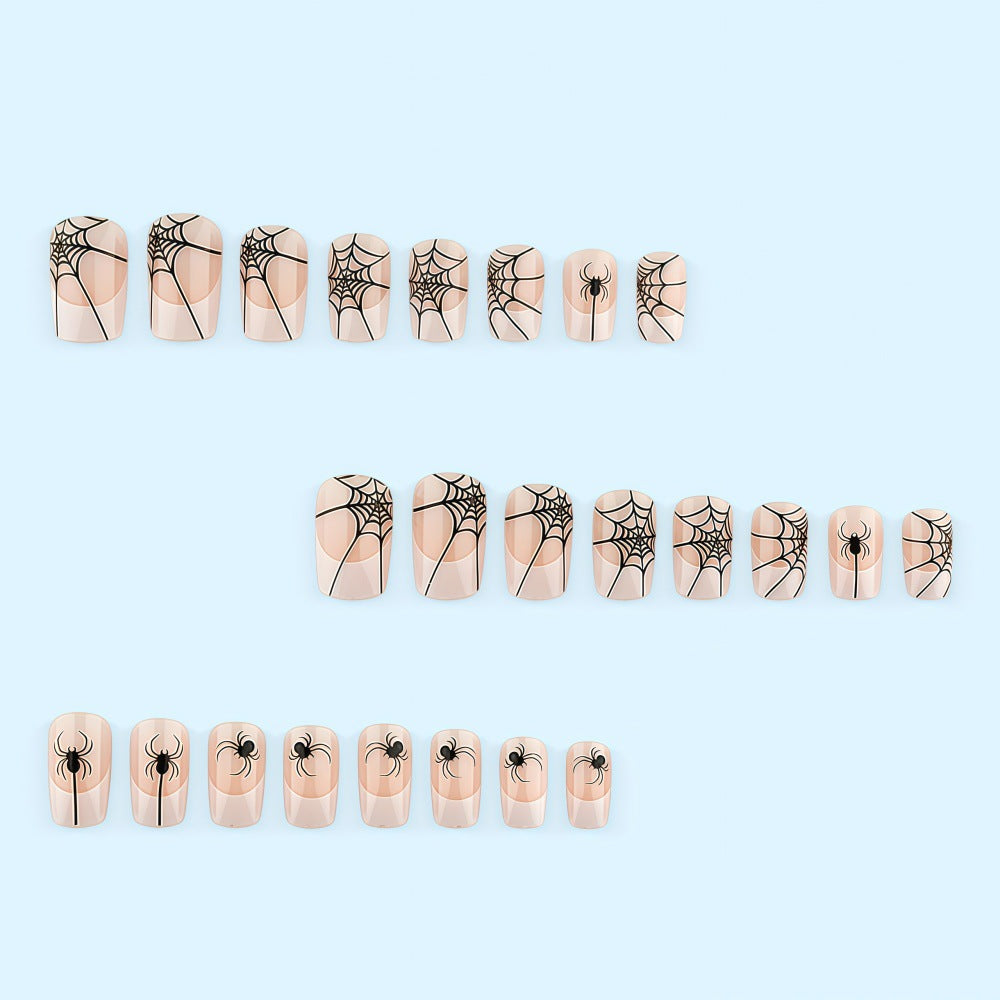 Halloween Artificial Nails with Spider and Web Design Bowlift