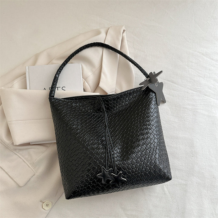 Textured Weave Handheld Shoulder Bag Bowlift