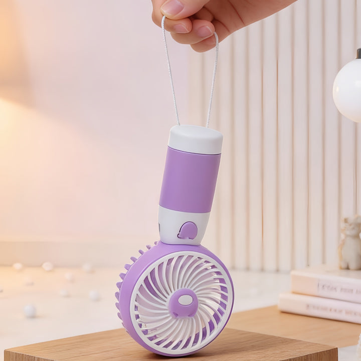 Women's Portable Hand Fan with Cute Bear Design Bowlift