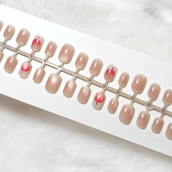 Elegant artificial nails with glitter and cocktail design Bowlift