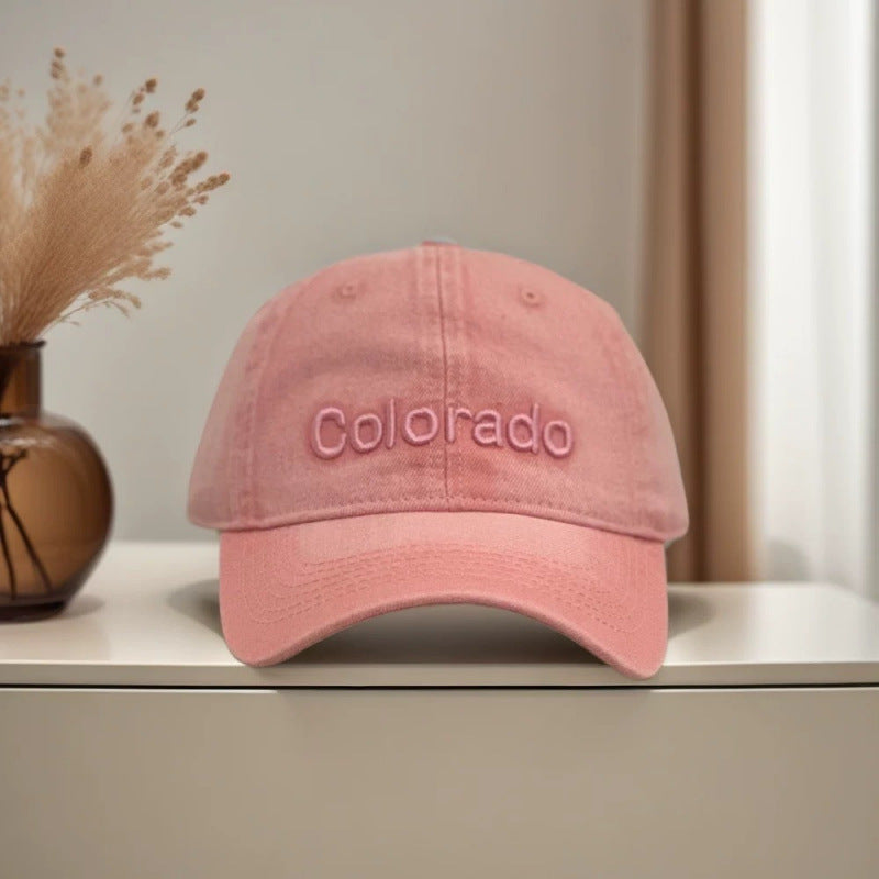 Women's Distressed Cotton Baseball Cap with Embroidered Detail Bowlift