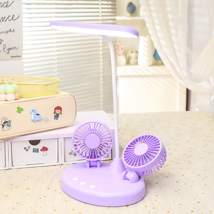 Women Multifunctional Table Fan with Integrated LED Lighting Bowlift