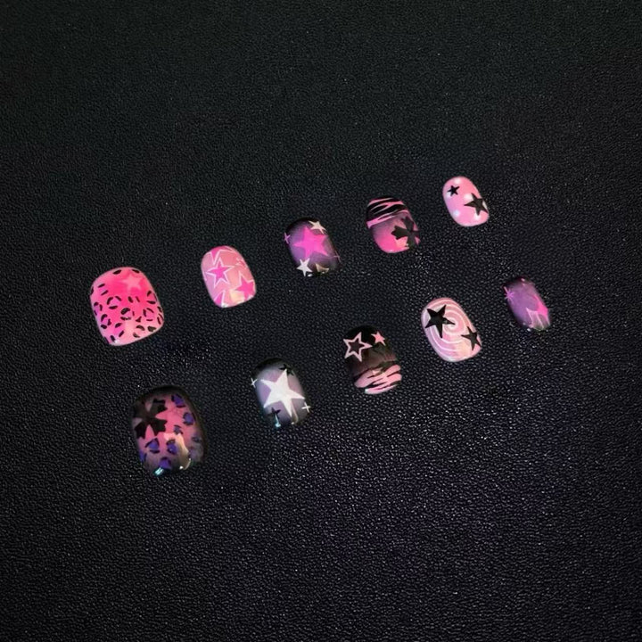Stylish Star Printed Press-On Nail Art Set Bowlift