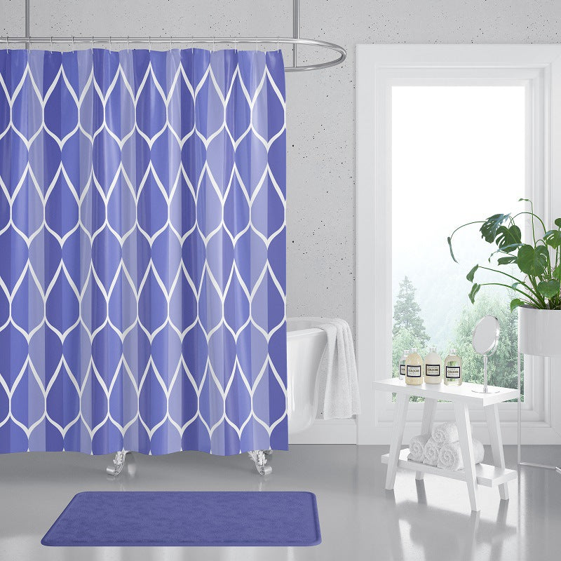 Women's Contemporary Diamond Pattern Shower Curtain Bowlift